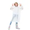 Impermeable Largo, Impermeable con Cordón a Prueba de Viento, Impermeable Abierto a Prueba de Lluvia para Todo el Cuerpo, Impermeable Transparente Engrosado para Adultos y Niños
