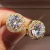 Brincos Redondos Cravejados com Diamantes Mais Vendidos da Xiyin Temu, Novos Brincos e Acessórios de Orelha Europeus e Americanos da Moda para Mulheres, com Zircônia