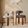 Silla de comedor vintage de madera maciza estilo francés, mesa y silla de comedor antiguas wabi-sabi para uso doméstico, silla nórdica de diseño de alta gama con respaldo