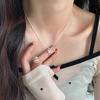 Diário All-match S925 Sterling Silver Aquamarine Butterfly Colar Mulheres Color-free Niche High-end Light Luxury New Clavicle Chain