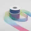 Gasa Transparente Arcoíris Degradado con Flores Cinta de Colores Cinta para Empaque de Pasteles Cinta Encriptada Cinta para Empaque de Regalos