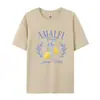 Camiseta Estampada de Limones Manga Corta Cuello Redondo Top Casual Verano y Primavera Ropa de Mujer Moda Estética Tallas Grandes