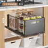 Estante de Almacenamiento de Cocina Estante Organizador de Condimentos Doméstico Estante de Almacenamiento para Gabinete Profundo de Baño Cesta Extraíble Interior Caja de Almacenamiento Extraíble