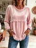 Roupas Femininas Estação Independente Renda Solta Amazon 2026 Patchwork Transfronteiriço Europeu e Americano Casual Moda Comércio Exterior Tops Femininos