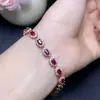 Pulsera de Rubí El Cristal Es Transparente, y el Rubí es Tan Brillante como una Llama, Dando a las Personas Entusiasmo y Pasión.