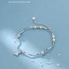 Pulseira de Contas Rabo de Peixe em Prata de Lei 925 Design Nicho Ins Luxo Acessível Pulseira de Pedra da Lua de Verão Feminina Pulseira Bestie