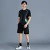 Traje Deportivo de Seda de Hielo para Hombre de Verano Secado Rápido Shorts de Correr para Fitness Traje de Manga Corta