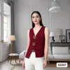 Verano Nuevo Estilo Estilo Suave Cuello en V Rose Estéreo Plisado Delgado Chaleco Blanco Crudo Talla Única Negro Morado Rojo