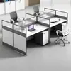 Escritorio para Personal de Fábrica Combinación de Escritorio y Silla para 4/6 Personas Pantalla Simple Moderna Estación de Trabajo de Escritorio