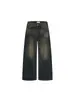 Jeans de Otoño para Hombre y Mujer, Streetwear Retro Americano, Lavado, Desgastado, Estampado de Letras, Holgado, Pierna Ancha, Pierna Recta, Pantalones Largos de Moda