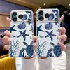 Fornecido diretamente pelo fabricante, novas capas de celular com tema oceânico de estrela-do-mar e coral para iPhone 15 Pro Max, perfeitas para as praias de verão