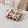 Plato de frutas para el hogar, mesa de centro con compartimento para sala de estar con bandeja, caja de dulces, plato para aperitivos KTV de hotel con tapa de diamante
