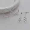 Pendientes de Cristal Transparente Brillante con Perlas Textura Simple Nicho Orejera de Alta Gama 2025 Nueva Llegada Pendientes para Mujer