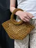 Bolsas Tejidas con Cuentas Hechas a Mano de Diseño de Nicho Invernal, Estilo Retro Europeo y Americano de Alta Gama, Bolsas de Mano Tipo Cesta, Artículos en Stock Transfronterizos