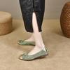 Sapatos Planos Femininos 2024 Novo Estilo Chinês Bow Color-matching Shallow Mouth Shoes Fundo macio Sapatos de balé de superfície macia