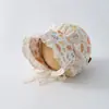 Chapéus para Bebês e Crianças Pequenas para Primavera e Outono, Estilo Fino, Touca Protetora, Chapéu de Sol Floral Francês para Meninas Bebês, Chapéu Pequeno para Bebês