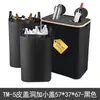 Papelera de Reciclaje de Botellas Transfronteriza con Tapa, Cesta de Almacenamiento Plegable de Bambú y Tela Oxford, Papelera Doméstica para Recolección de Botellas con Bolsa Interior para Uso en Cocina