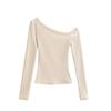 Camiseta Base Feminina Outono e Inverno Nova Slim-fit Emagrecedora Top Sexy Brilhante blingbling Manga Longa