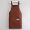 Avental Suspensório Impermeável e à Prova de Óleo para Cozinha Doméstica Moda Estilo Coreano Adulto Resistente a Manchas para Cozinhar e Trabalho Roupas de Trabalho Personalizadas