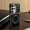 Aplicable para Samsung S26 Ultra Shield Core Funda de Cuero Magnética para Teléfono s25 Ultra Botones Metálicos s24u Cubierta Protectora