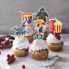 12 Peças de Toppers para Bolo de Festa de Aniversário de Carnaval Festa de Carnaval Tema Circo Decoração de Bolo Pequenos Toppers