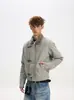 Retro Americano Desgastado de Alta Gama Diseño de Hebilla de Avión Cuello Alto Ropa Exterior de Invierno para Hombres y Mujeres High Street Corta de Algodón