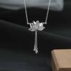 Collar de Loto Shihuan Doble para Mujer Nuevo Estilo Chino Viento Nacional Flor de Borla de Loto de Buena Suerte Cadena para Clavícula para Regalo del Día de la Madre