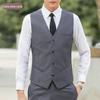 Novo Colete Slim Masculino Estilo Coreano Primavera e Outono Colete Sem Mangas Roupa de Trabalho Roupa Profissional Colete Jaqueta