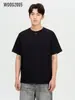 Camiseta Preta Masculina Anti-rugas de Espuma de Memória com Gola Redonda e Manga Curta Verão 2026 Nova Solta Casual Sensação Fresca Manga Meia Manga