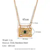 Moda Ins Europeia e Americana Luxo Acessível Olho de Malachite Zircônia Colar com Pingente Conjunto de Joias Banhado a Ouro Aço Titânio Joias para Mulheres