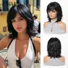 Peluca de Cola de Lobo de Alta Calidad Estilo Japonés para Cosplay Cobertura Completa de Cabeza Unisex Moderna Mullet Corto Pelucas de Cabello Sintético
