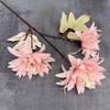 Dalia de 3 Cabezas Accesorios de Fotografía Decoración de Bodas Flores Artificiales Flores de Seda Flores Falsas Ramo de Flores de Mano