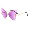 Gafas de sol transfronterizas sin marco, con borde cortado, modernas, con degradado de mariposa, populares en Internet, del mismo estilo, para fiestas.