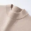 Suéter de cachemira para hombre con cuello semialto de doble capa, lujo ligero y cálido, nuevo tejido de punto para hombre otoño e invierno 2026, suéter de punto holgado para negocios