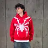 Sudadera con capucha y estampado de araña de la alta calle americana, sudadera holgada personalizada de moda para hombres y mujeres, al por mayor
