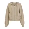Sudadera Holgada de Otoño e Invierno para Mujer, Top Deportivo Casual de Moda Versátil Adelgazante, Chaqueta Corta tipo Cárdigan con Capucha