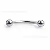 Aleación de Titanio Labio Externo con Diente Uña de Lengua Barra Plana Barra Curva Regular Barra de Herradura Joyería de Perforación para Cejas con Bola