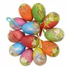 Decorações de Páscoa Presentes de Feriado Papel Colorido DIY Pingentes de Ovos de Páscoa Pintados Decorações para Casa