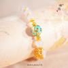 Nuevo Pulsera Antigua China Sha Oro Ágata Blanco Natural Ping An Feliz Bola de Dragón Azul Pulsera Antigua Femenina Año del Dragón 2024