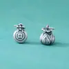 Plata Pura S999 Estilo Chino Nuevo Retro Colgante Bolsa de la Suerte Envejecida Cuerda Trenzada DIY Accesorios de Joyería de Plata Hechos a Mano Materiales