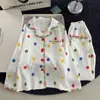 Pijama infantil de estilo coreano para niñas, algodón nube, manga larga para primavera y otoño, ropa de casa para niñas pequeñas, conjunto de dibujos animados