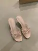 Sandalias elegantes Chuyuji de estilo francés para mujer, con lazo, puntera abierta y tiras cruzadas, zapatos de verano para exteriores de tacón alto fino