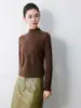 Ropa de alta gama lista para usar con un diseño simple y duradero, con cuello semi-alto y mangas largas, top versátil para mujer para primavera y otoño con un ambiente casual y elegante