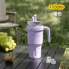 SITARAYURI vaso de hielo tipo bully gran capacidad termo con popote vaso frío duro portátil doble bebida taza de café