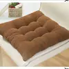 Cojín de pana de color liso de fábrica con textura de grano de maíz al por mayor cojín de silla cuadrado redondo japonés cojín de silla para estudiantes