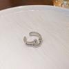 Anillo Abierto Redondo de Zirconia Bañado en Oro Real con Goteo de Aceite Diseño Retro de Nicho Anillo para el Dedo Índice Lujo Accesible Joyería de Mano de Gama Alta