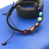 Pulsera de moda de siete colores tejida a mano con piedras naturales, joyería versátil para hombres y mujeres