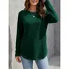 Nuevo Top de Punto para Mujer Otoño/Invierno 2026 Europeo y Americano Transfronterizo Color Sólido Casual Holgado Cuello Redondo Dobladillo Curvo Alto-Bajo para Mujer