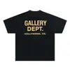 Camiseta Vintage High Street com Estampa Gallery Department, Camiseta Fashionável com Estampa de Letras, Camiseta Casual com Gola Redonda, Camiseta Feminina