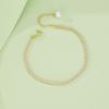 Pulsera de plata esterlina S925 estilo europeo y americano de estrella oro pulsera de moda retro diamante de una fila brillo outlet de fábrica